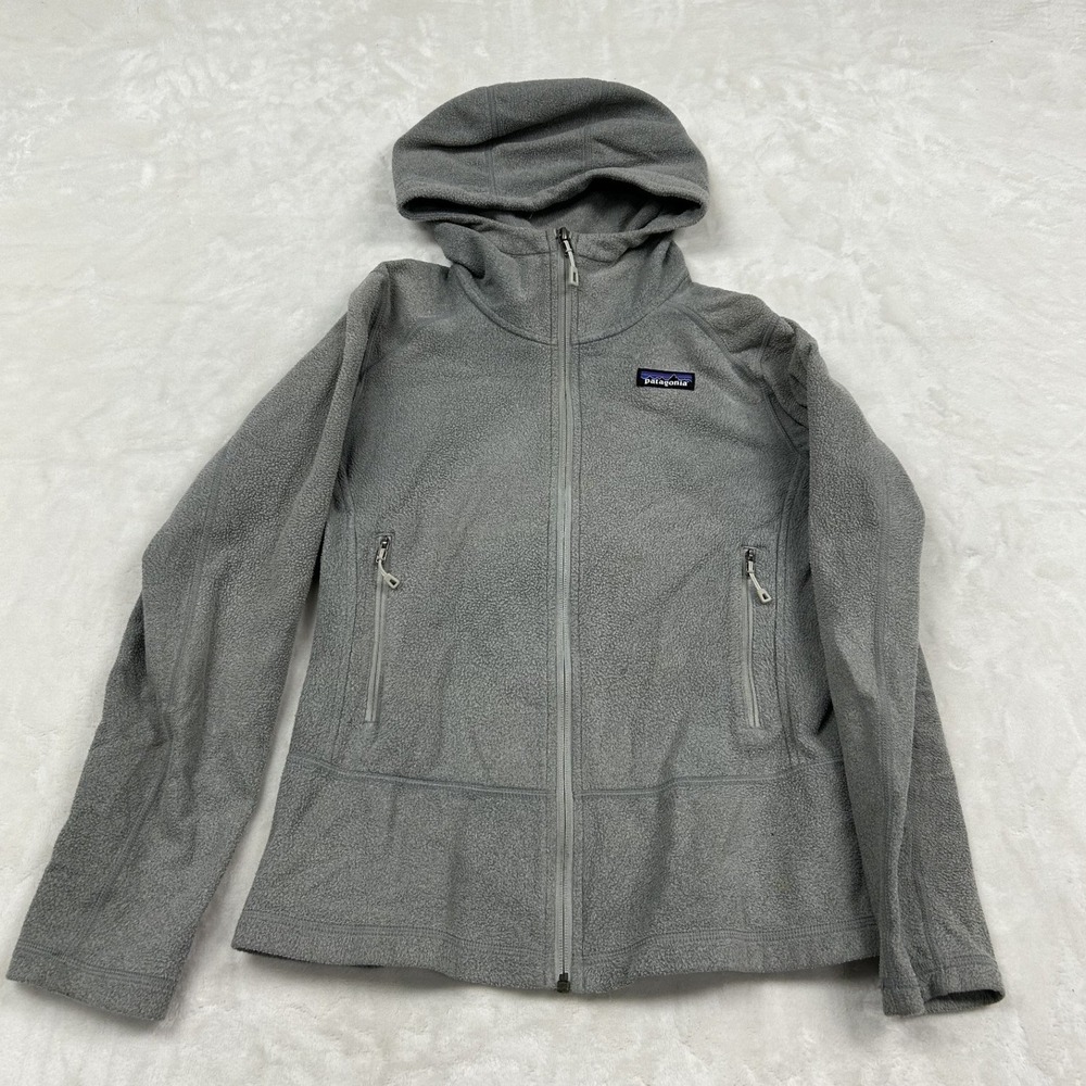 Patagonia Fleece Hoodie Womens Small Grey Full Zip Jacket 25495